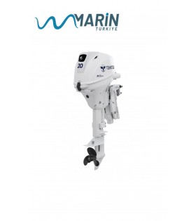 TOHATSU 20 HP UZUN ŞAFT DİREKSİYONLU MARŞLI TRİMLİ BEYAZ EFI 4 ZAMANLI DENİZ MOTORU-MFS20EW EPTL
