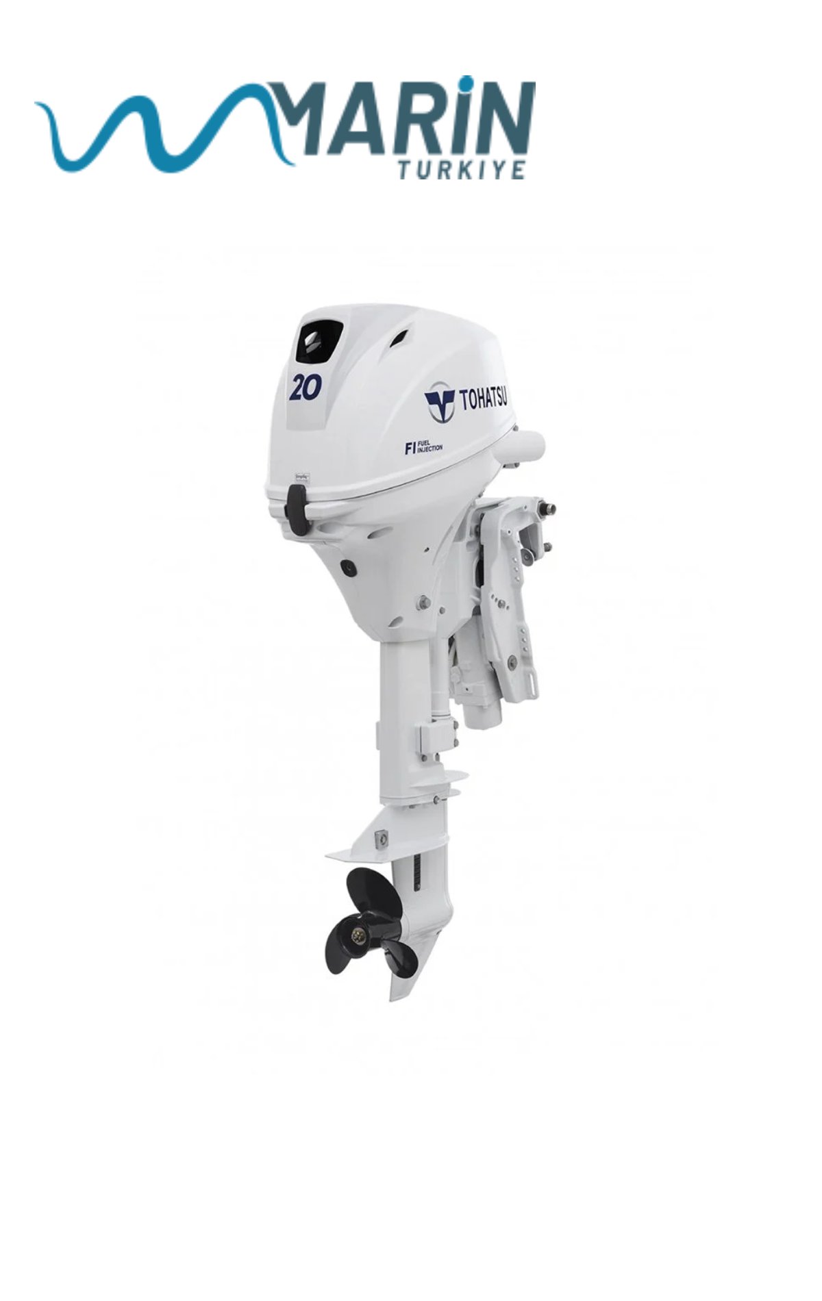 TOHATSU 20 HP UZUN ŞAFT DİREKSİYONLU MARŞLI TRİMLİ BEYAZ EFI 4 ZAMANLI